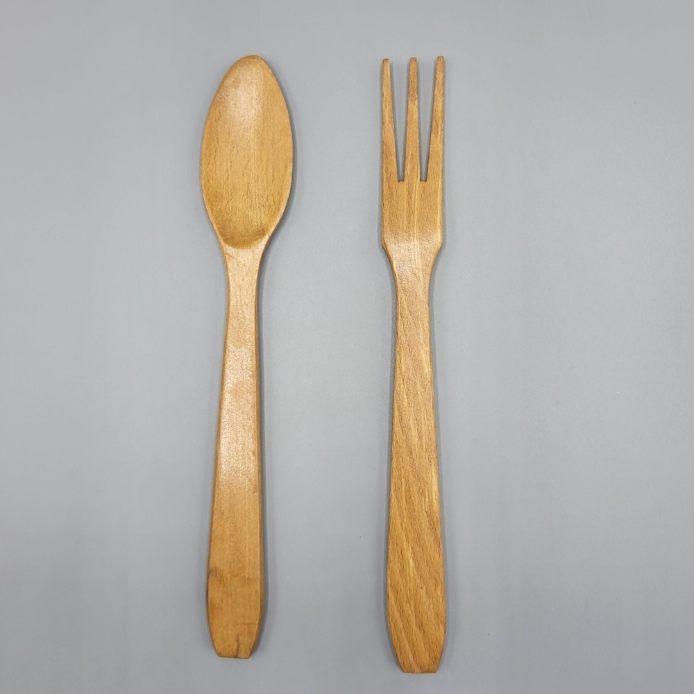 Made in Japan Wooden Spoon And Fork Set Solid Wood Utensils #2